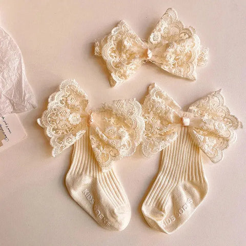 Baby Bow Headband & Socks Set – Soft and Cute Toddler Accessories