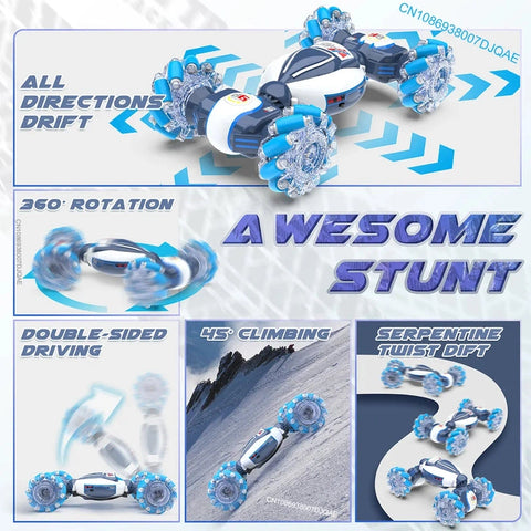 Drift RC Car for Kids – Gesture Sensor RC Stunt Car with Music & Light!