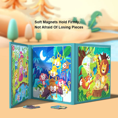 3-in-1 Montessori Magnetic Folding Puzzle Book
