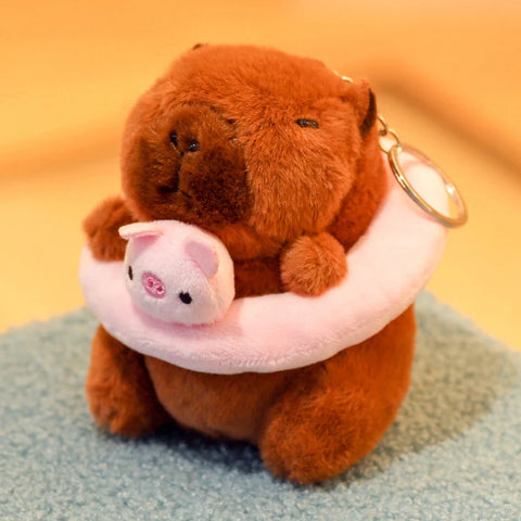 Adorable Capybara Swimming Ring Keychain - Cute Hanging Decoration! Teeny Pandas
