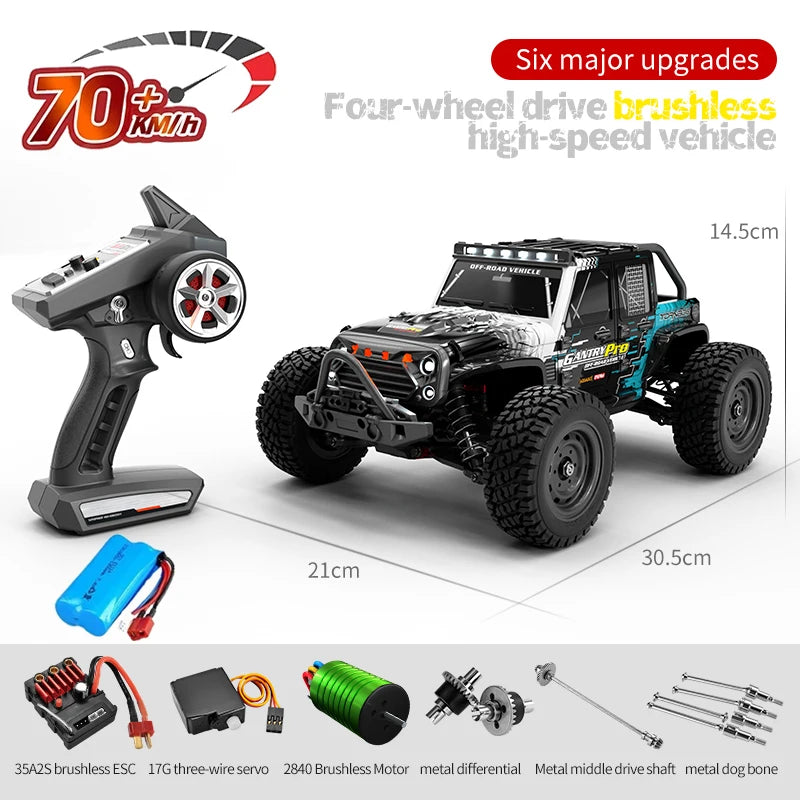High-Speed Brushless Motor All Terrain RC Car 1/16 - Higher Efficiency for Longer Adventure! Teeny Pandas