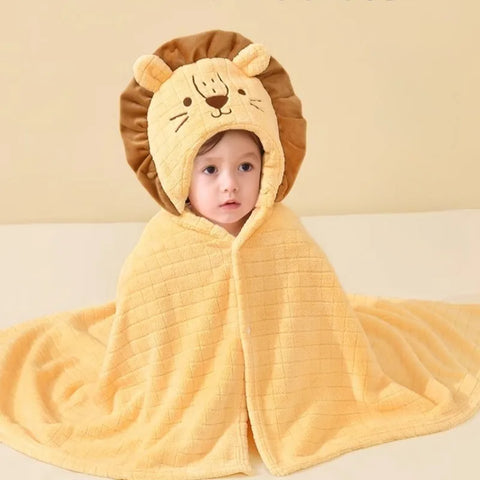Soft Baby Bath Cartoon Hooded Towel