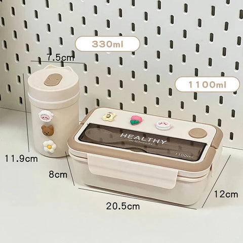 Kid’s Insulated Bento Lunch Box – Leakproof, Microwave-Safe! Teeny Pandas