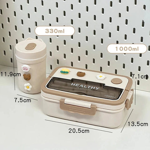 Kid’s Insulated Bento Lunch Box – Leakproof, Microwave-Safe! Teeny Pandas
