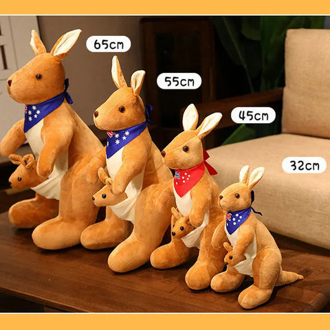 Cute Mother & Child Kangaroo Plush Toy -  Kawaii Big Size Kangaroo Plushie Pillow