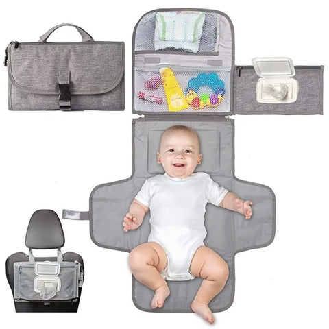 Portable Nappy Changing Pad with Pockets