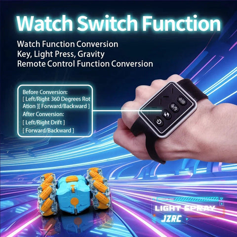 Double-Sided Drift RC Stunt Car - Watch Gesture Sensor & LED Rotation!