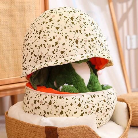 2-in-1 Green Dinosaur Plushies in a Dragon Egg