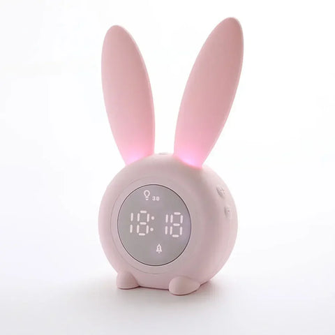 Cute Bunny Ears LED Silent Digital Alarm Clock - Perfect Bedroom Decoration