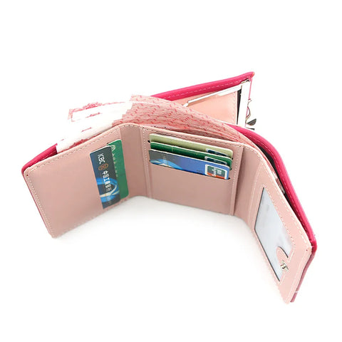 Cartoon Mouse PU Leather Wallet – Mini Short Coin Purse with Card and Photo Slot
