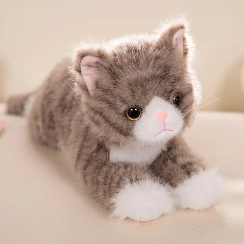 Cute Simulation Cat Plush Toys – Realistic Stuffed Kitten Models