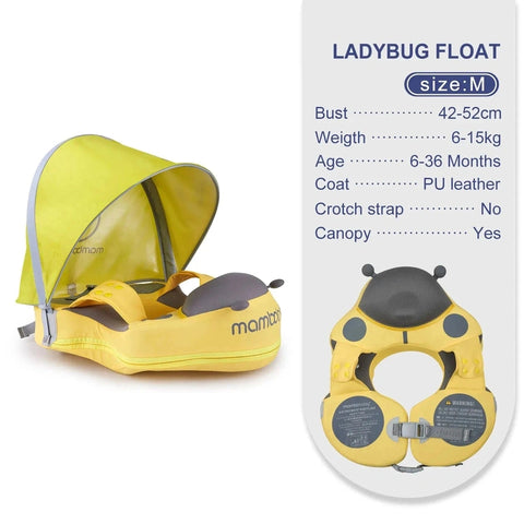 Baby Safe Swim Float - Leak Proof Chest Float! Teeny Pandas