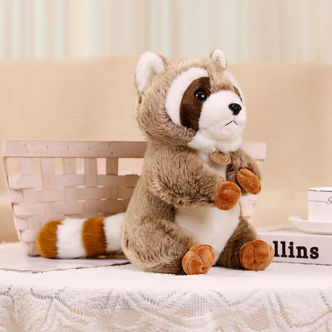 Adorable Furry Hair Big Tail Squirrel and Raccoon Plush Toy – Realistic Soft Stuffed Animal Doll