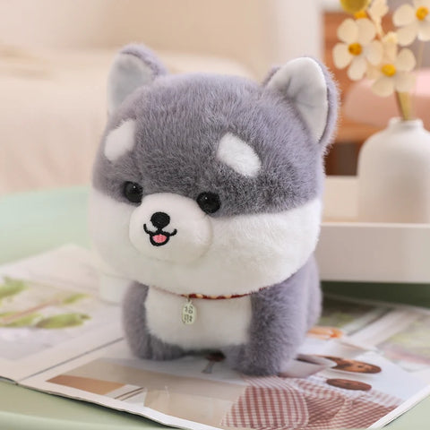 Cute Fluffy Shiba Inu, Bichon & Husky – Kawaii Stuffed Puppy Plushies