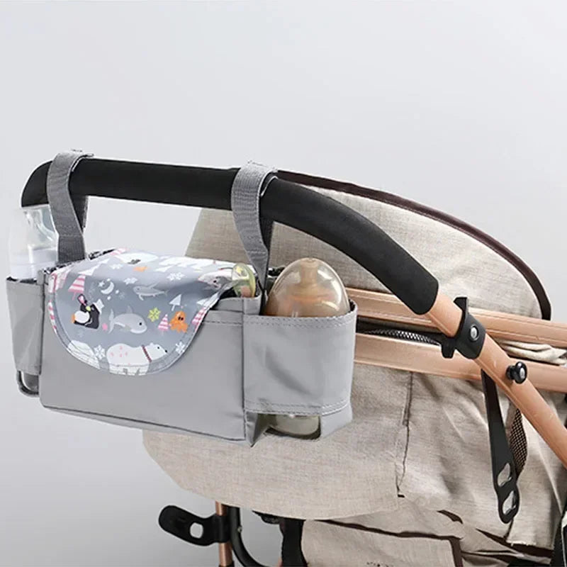 Stroller/Pram Bag Organizer - With Cup Holder Cover Teeny Pandas