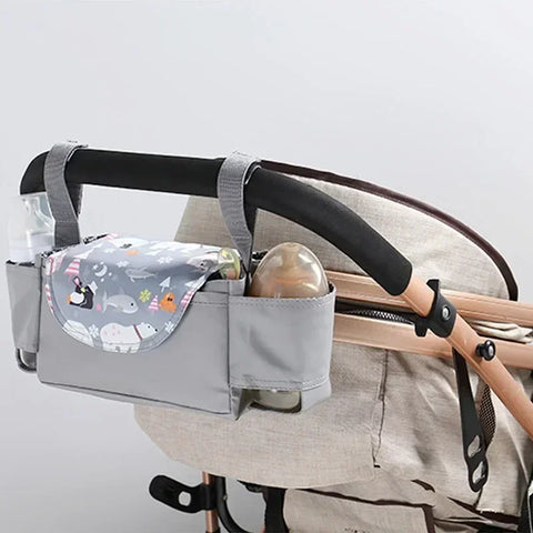 Stroller/Pram Bag Organizer - With Cup Holder Cover Teeny Pandas