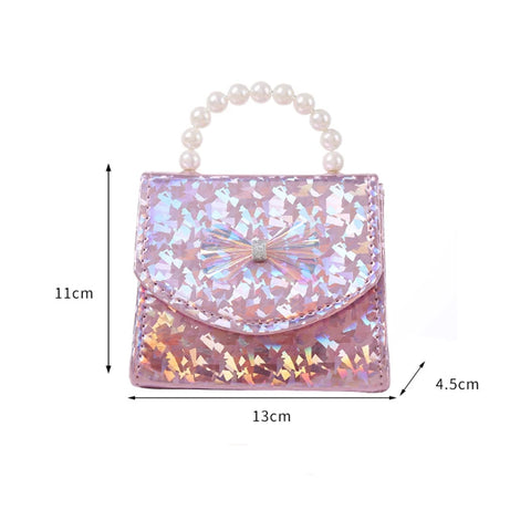 Sparkling Sequin Princess Handbag with Pearl Handle