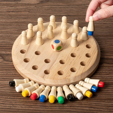 Montessori Memory Chess - Educational memory matching board game Teeny Pandas