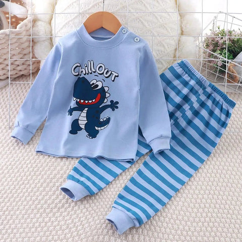 Cotton Cartoon Pajama Set - 2-Piece Sleepwear Outfit
