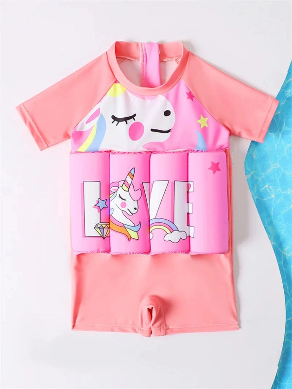 Kids Unicorn Floatation Swimsuit - With UPF 50 Protection! Teeny Pandas