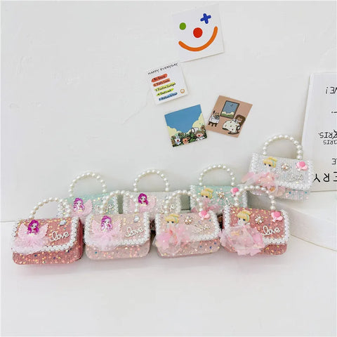 Pearl Handle Mini Sequin Handbag