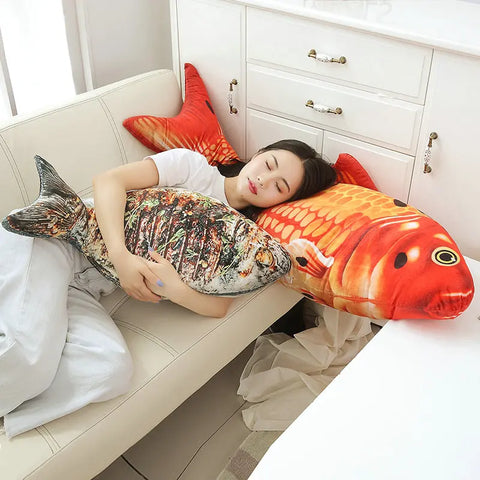 Fish Koi Carp Plush Toy – Lifelike Stuffed Aquatic Fish Pillow for Kids
