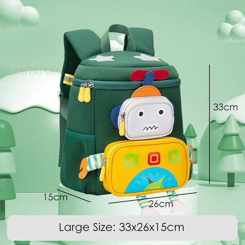 Cartoon Robot School Bags for Boys – Kawaii Backpack for Kids