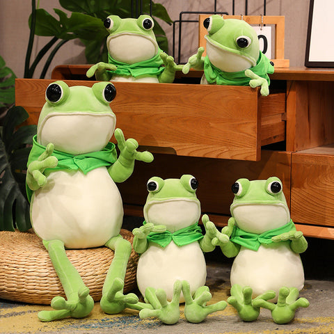 Kawaii Cloak Frog Plush Toy – Soft Stuffed Animal Hug Pillow