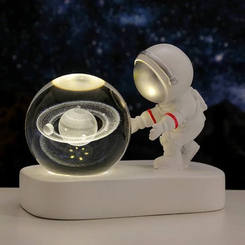 Astronaut Starry Sky Crystal Ball Night Light - Desktop Luminous Decoration!