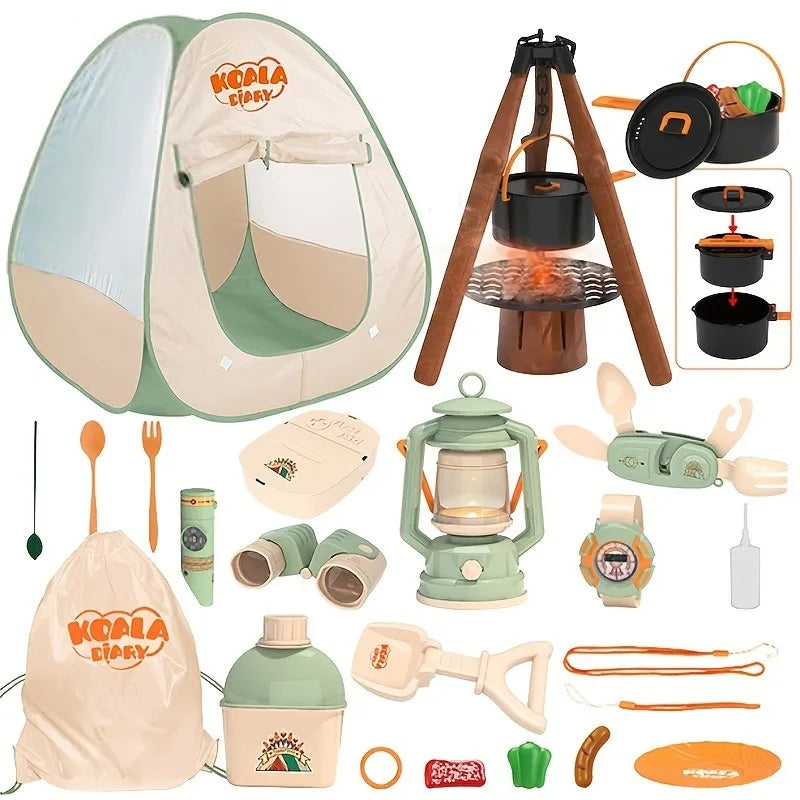 Kids Camping Adventure Toy Set – Complete Outdoor Play Kit Teeny Pandas