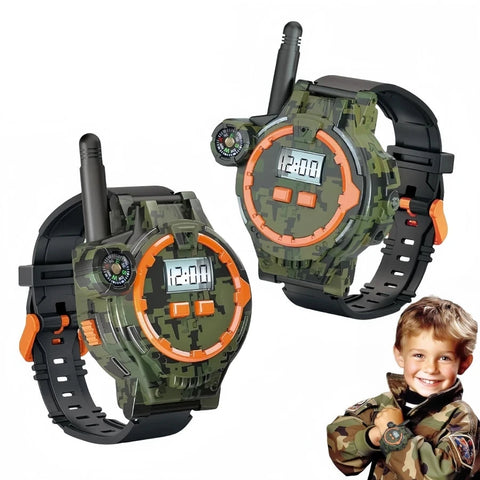 Watch Walkie Talkies for Kids - 2 Piece-Set with Flashlight and Compass