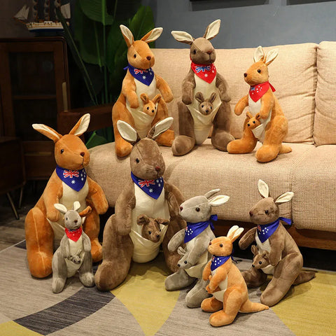 Cute Mother & Child Kangaroo Plush Toy -  Kawaii Big Size Kangaroo Plushie Pillow