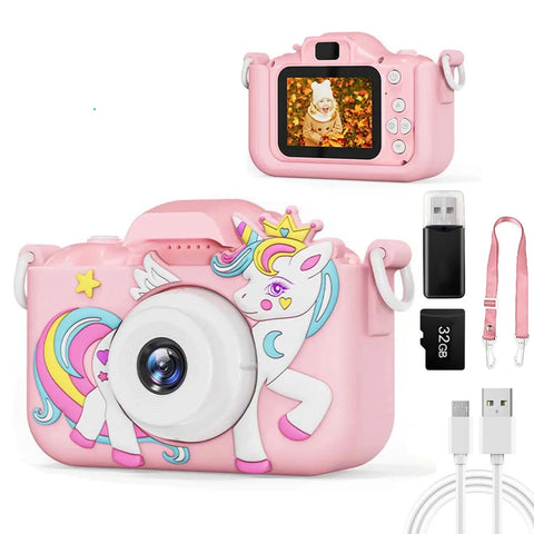 PixelCam Unicorn Kids Camera - With 1080P HD Lens and Fun Features