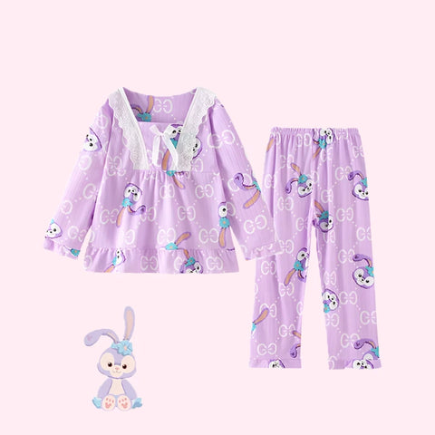 Kawaii Girls Pajama Set – Soft Princess Style Sleepwear