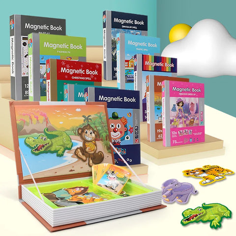 3D Magnetic Puzzle Book Set | Montessori Play