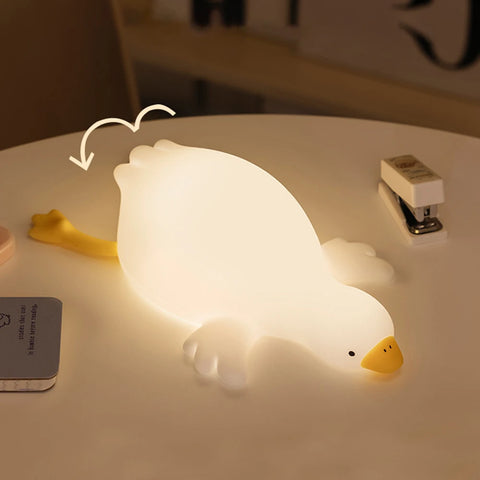 Cute Goose Silicone Nursery Night Light - Rechargeable with Touch Sensor