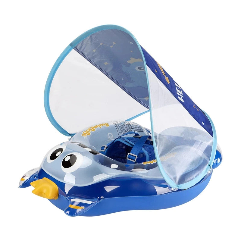 Toddler Inflatable Swim Float with Canopy - Safe Water Fun Teeny Pandas