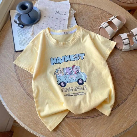 Cartoon T-shirt for Girls – Summer Kids Clothing