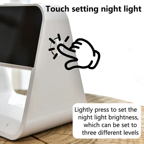 Bedroom Bedside Lamp Clock with Wireless Charging & Snooze Function