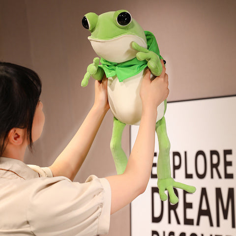 Kawaii Cloak Frog Plush Toy – Soft Stuffed Animal Hug Pillow