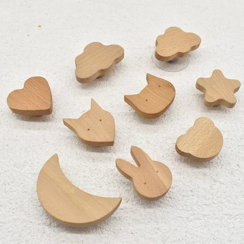 Wooden Shape Cabinet Knobs for Kids - Safe and Durable! Teeny Pandas