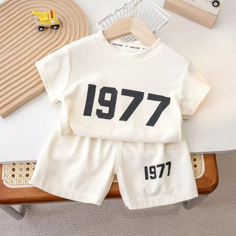 Summer Kids Clothing Short Sleeve Tracksuit – T-shirt & Shorts Set