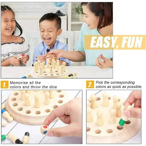 Montessori Memory Chess - Educational memory matching board game Teeny Pandas