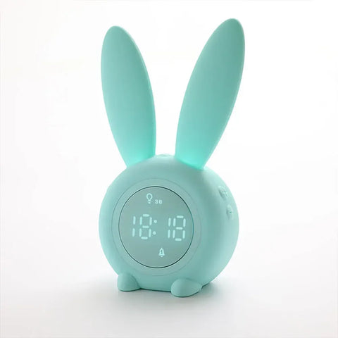 Cute Bunny Ears LED Silent Digital Alarm Clock - Perfect Bedroom Decoration