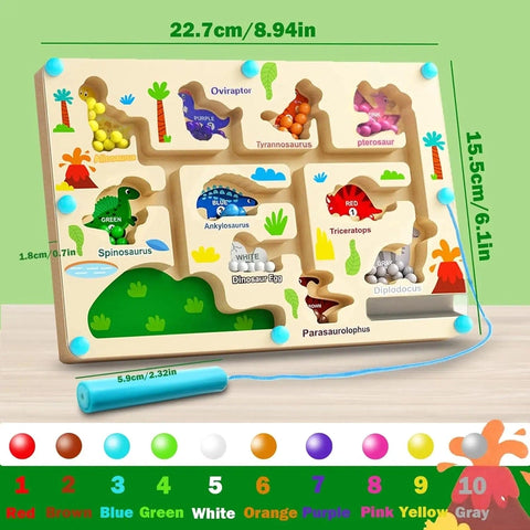 Wooden Magnetic Bead Maze Toy | Montessori Play