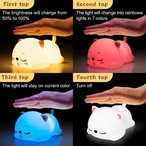 Cat LED Night Light Touch Sensor Remote Control