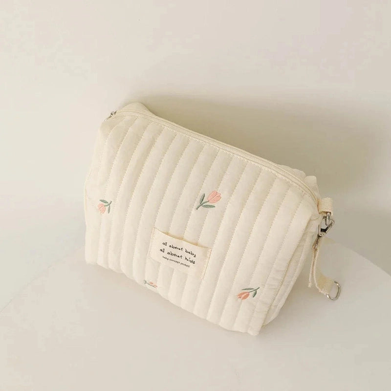 Quilted Stroller Diaper Bag Organizer - Compact & Neutral Baby Bag Teeny Pandas