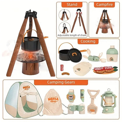 Kids Camping Adventure Toy Set – Complete Outdoor Play Kit Teeny Pandas