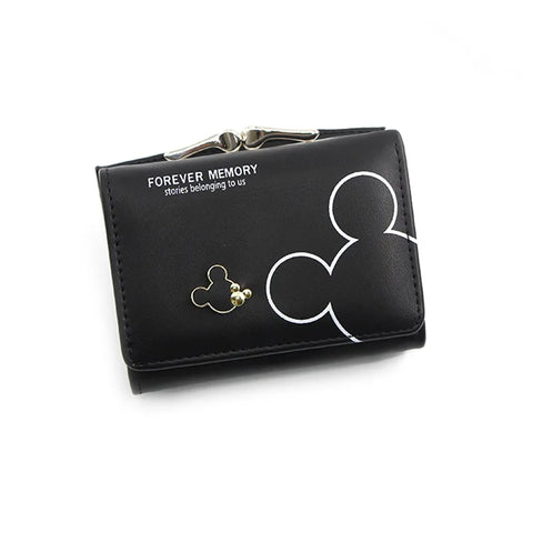 Cartoon Mouse PU Leather Wallet – Mini Short Coin Purse with Card and Photo Slot