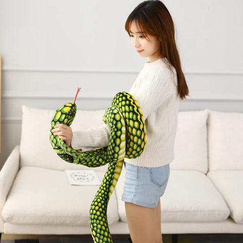 Simulated Colorful Cobra Plush Toy – Stuffed Snake Plushies